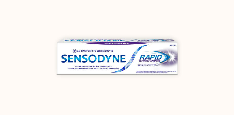 SENSODYNE RAPIDSchnelle Linderung für schmerzempfindliche Zähne